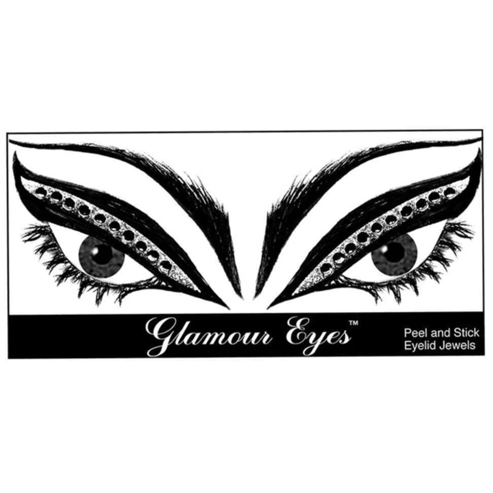 MANIC PANIC *Glamour Eyes* silver black rhinestone eyelid  makeup jewels sticker